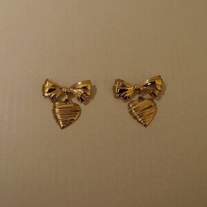 AVON SET OF 2 SENTIMENT BOW HEART PINS GRANDMOTHER & Blank 1986 VINTAGE